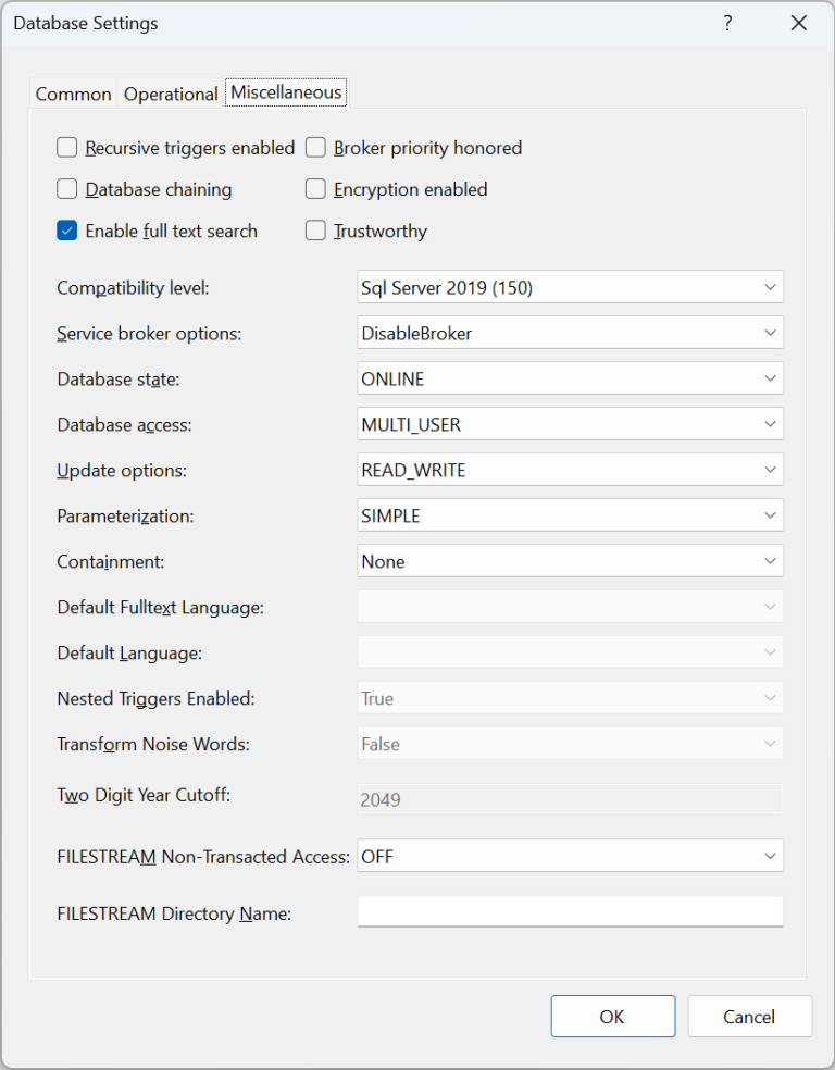 Database Project Properties – Rogge Heflin